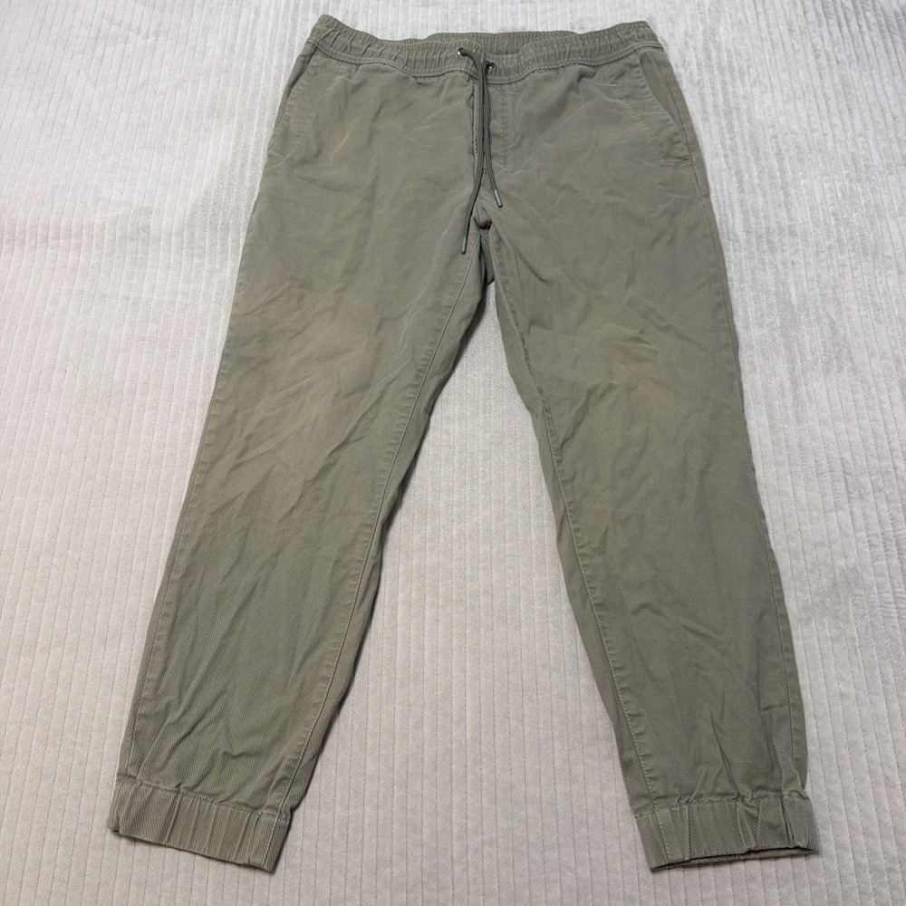 Banana Republic Jogger Pants Mens 34x27 Green Aiden Fit Drawstring Twill Cuffed